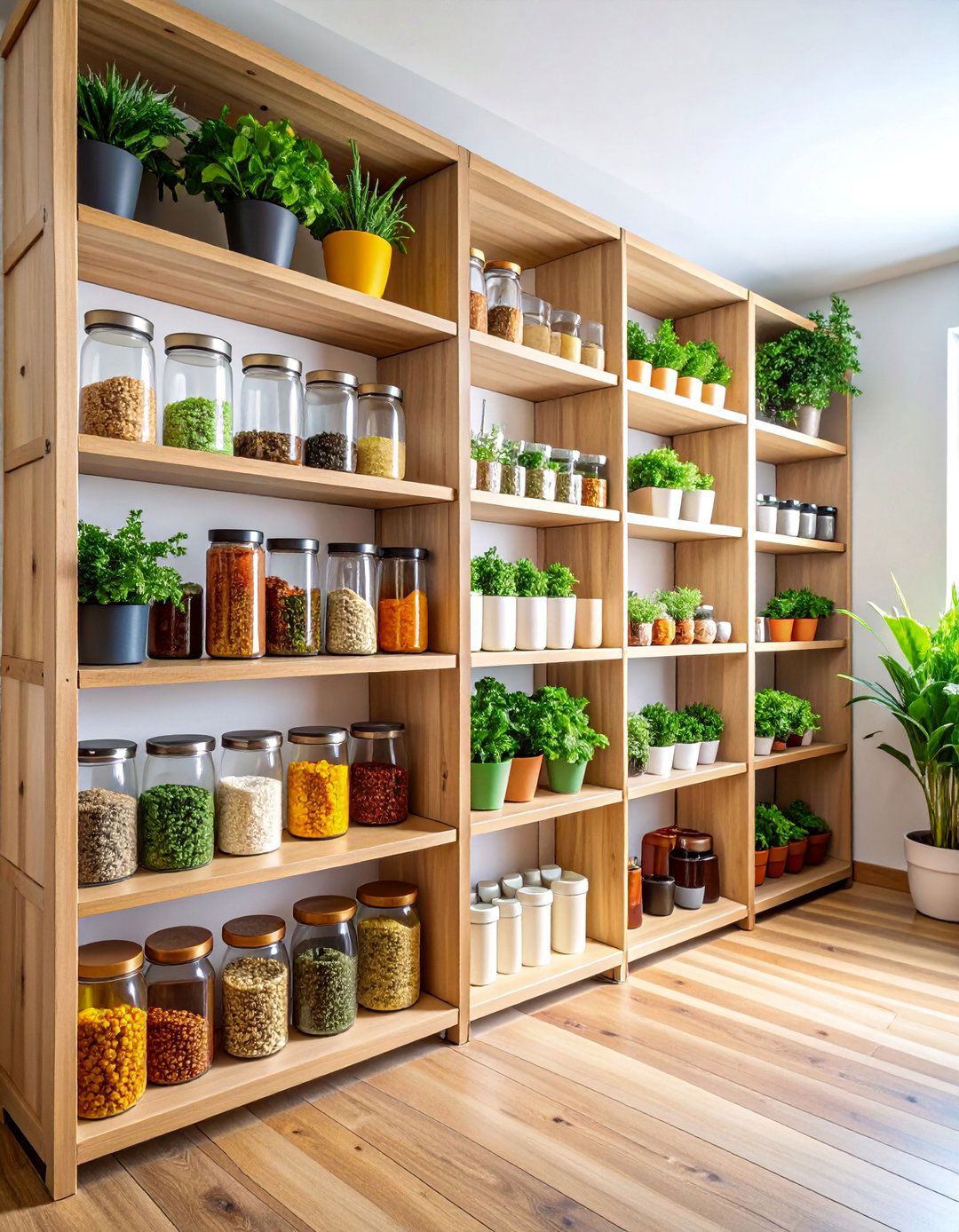 Corner Pantry with Spice Wall and Herb Garden - 25 Corner Pantry Ideas