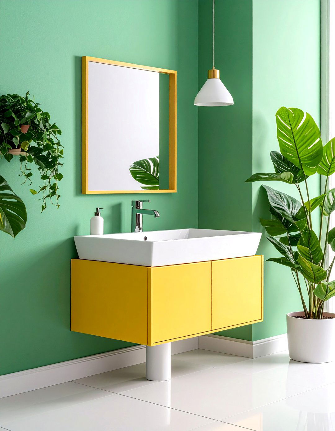 Corner Pedestal Sink with Space Saving Design - 25 Small Bathroom Sink Ideas