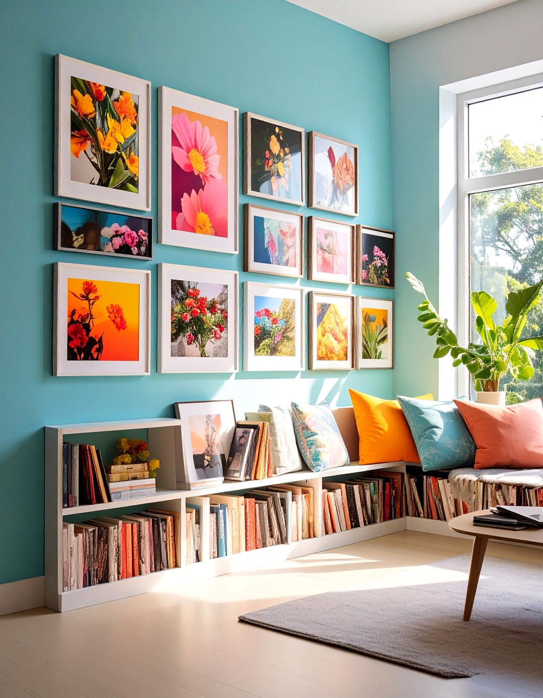 Corner Photo Gallery Arrangement - 25 Photo Display Ideas