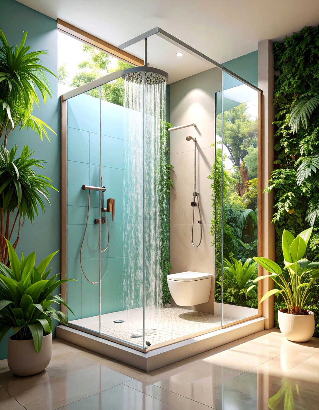 Corner Seat Walk in Shower with Accessibility Features - 25 Small Bathroom Walk-in Shower Ideas