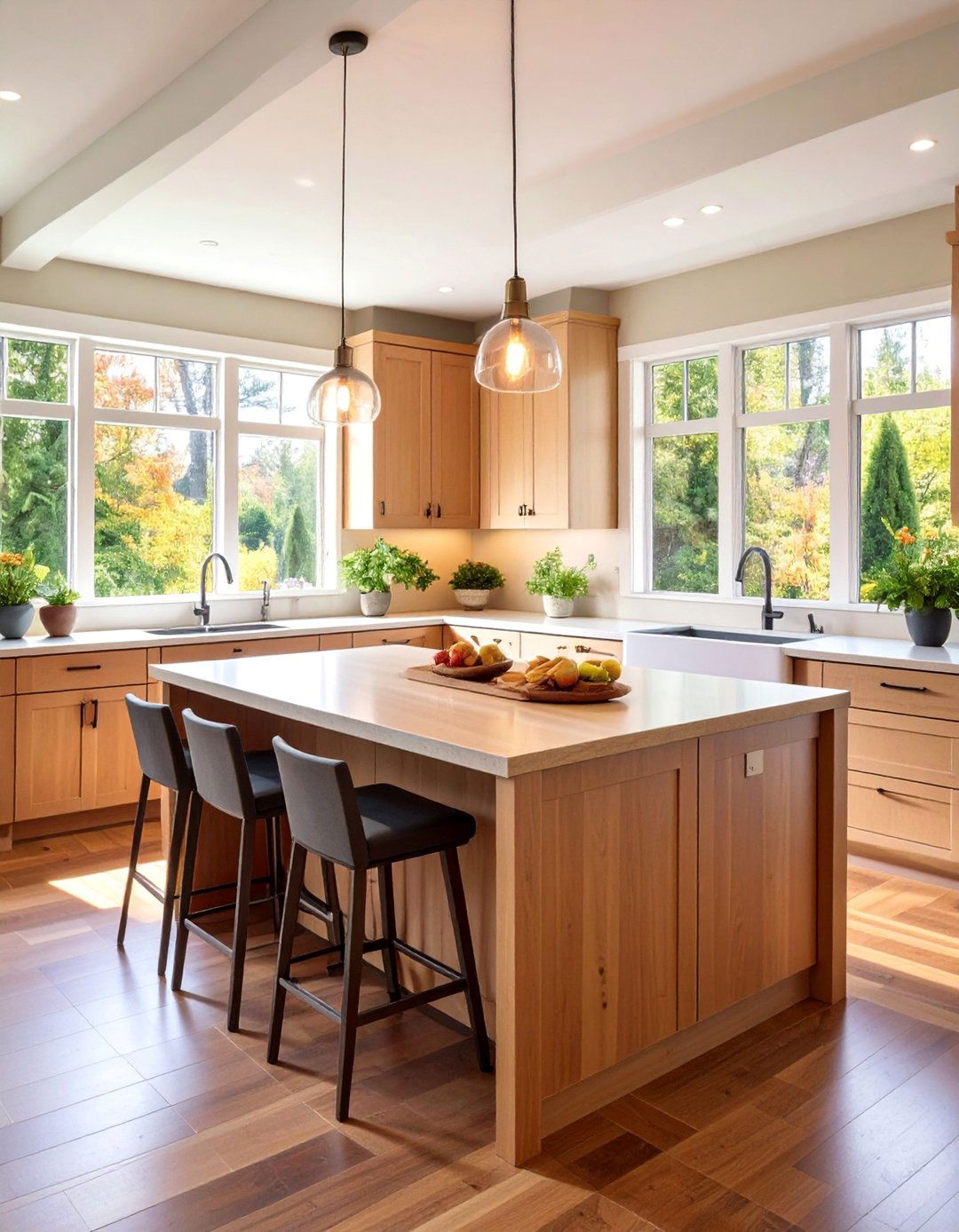 Corner Sink with Breakfast Bar Extension - 25 Corner Kitchen Sink Ideas