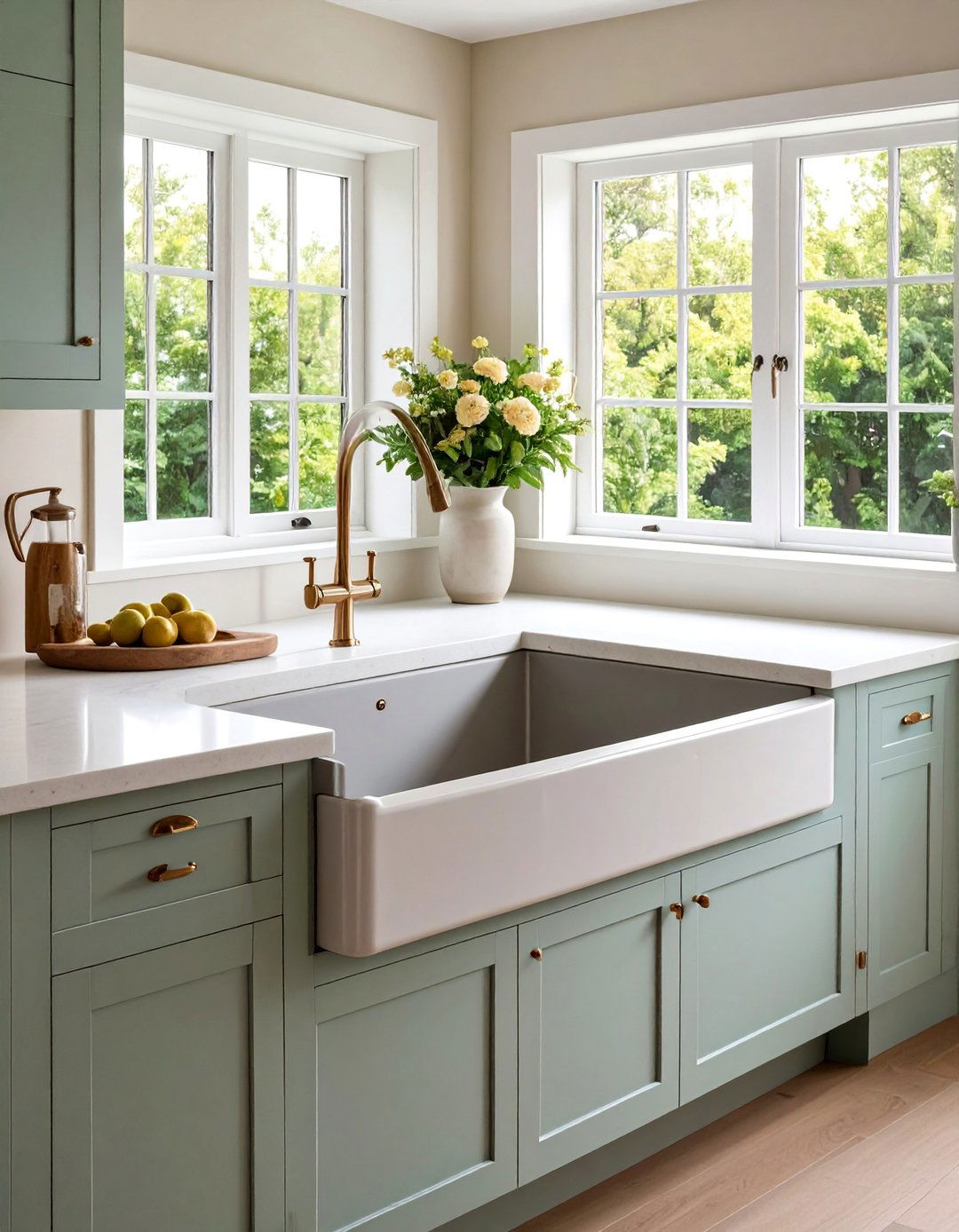 Corner Sink with Integrated Drainboard and Drying Area - 25 Corner Kitchen Sink Ideas