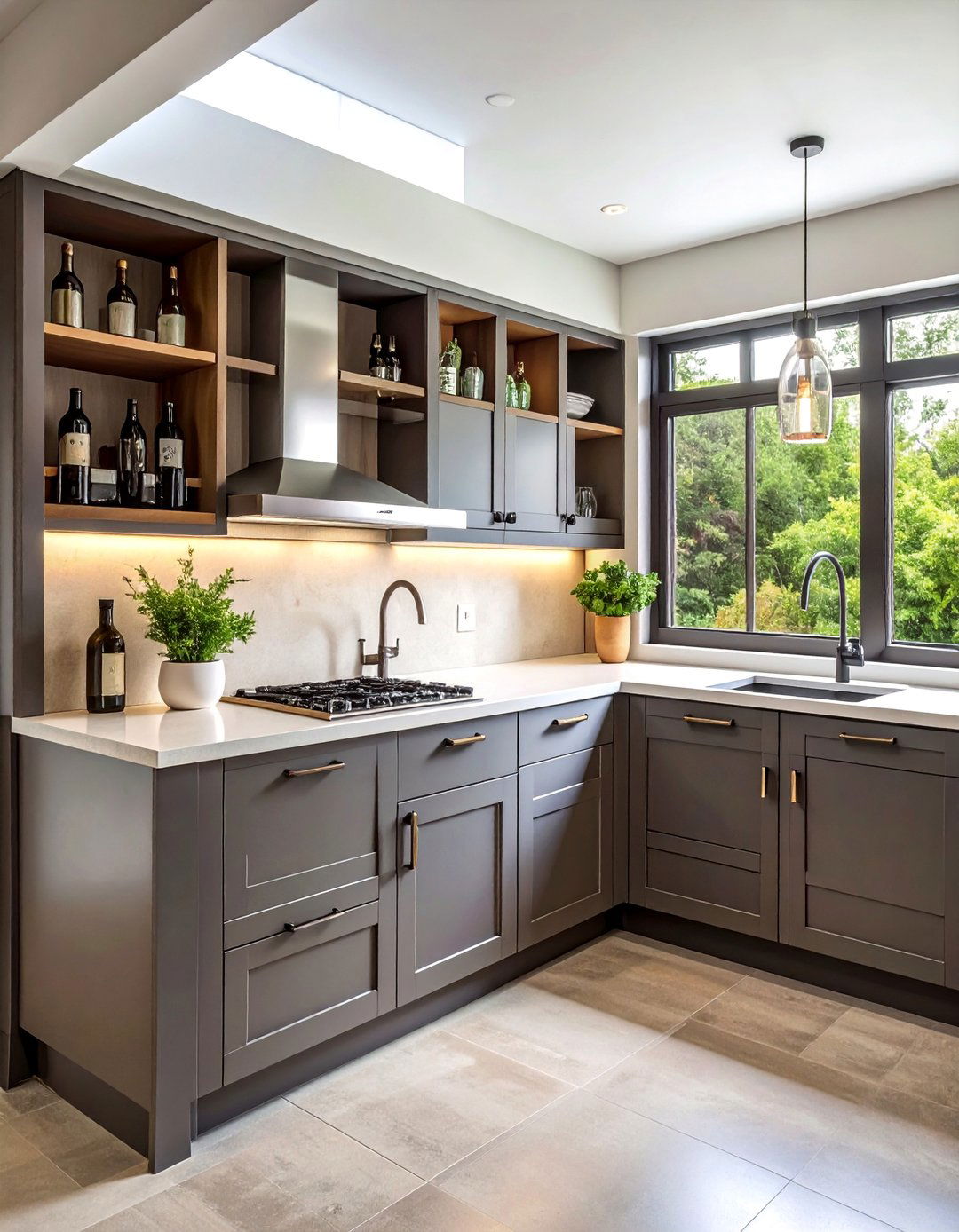 Corner Sink with Wine Storage and Bar Features - 25 Corner Kitchen Sink Ideas