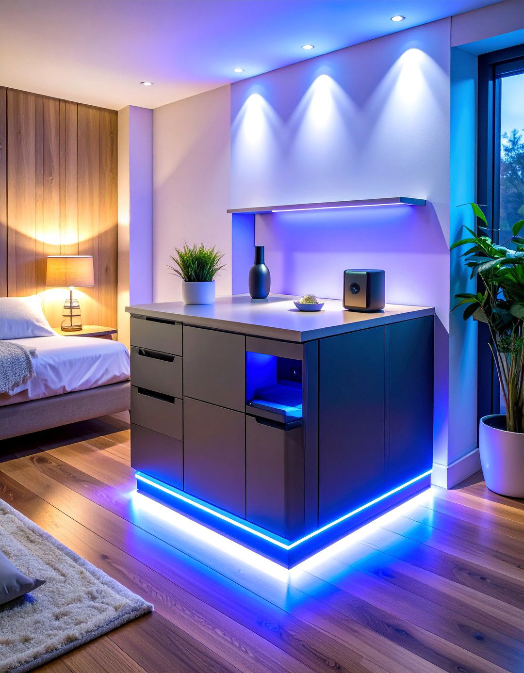 Corner Technology Charging Station - 25 Bedroom Corner Ideas