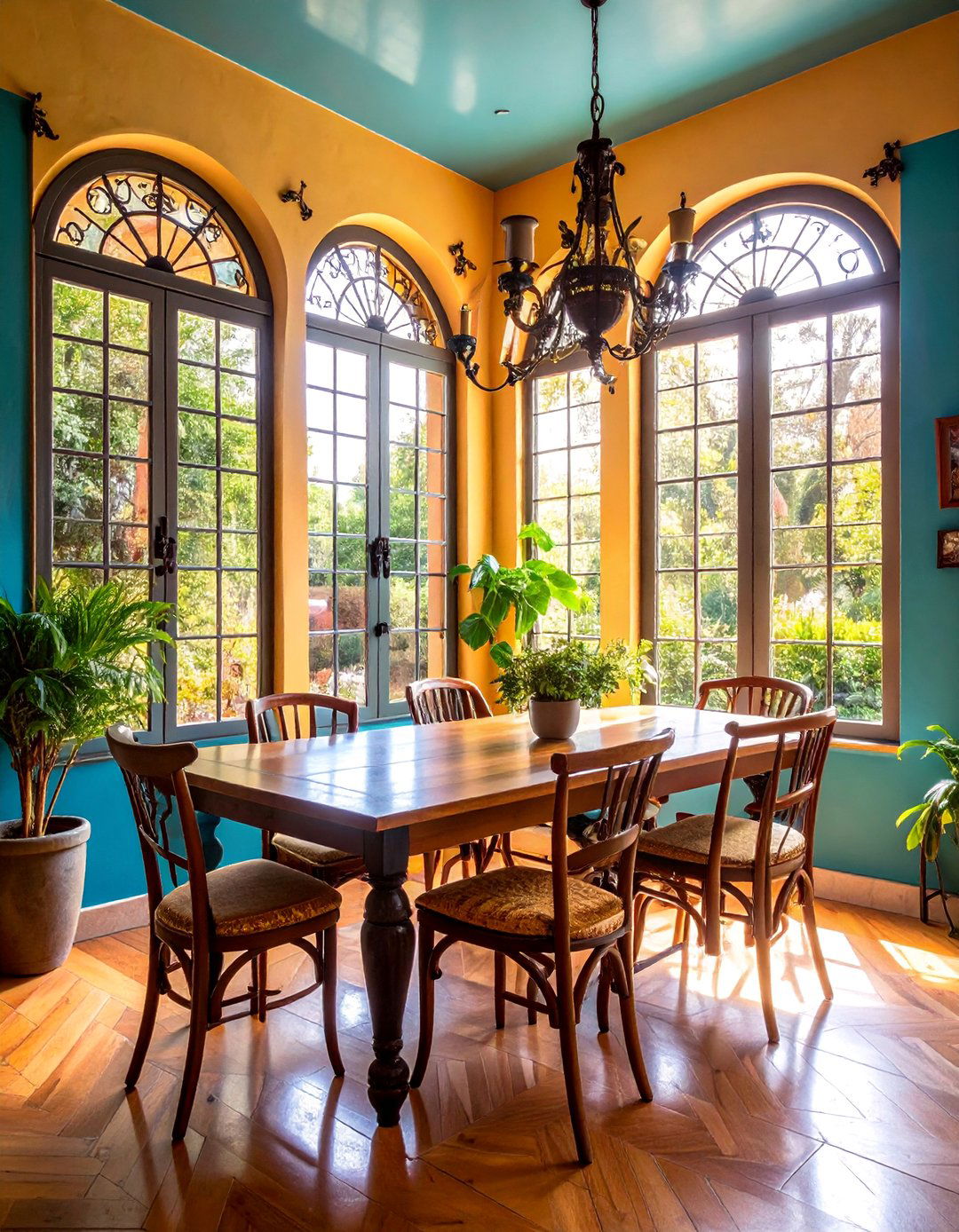 Corner Windows with Wrought Iron Brackets - 25 spanish style windows