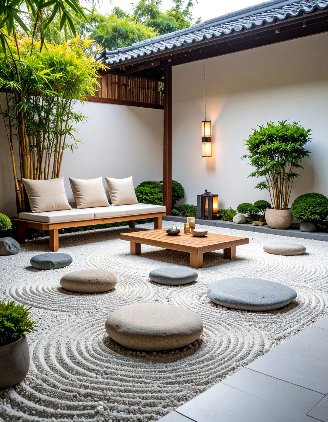 Corner Zen Garden with Meditation Space - 25 Corner Patio Ideas