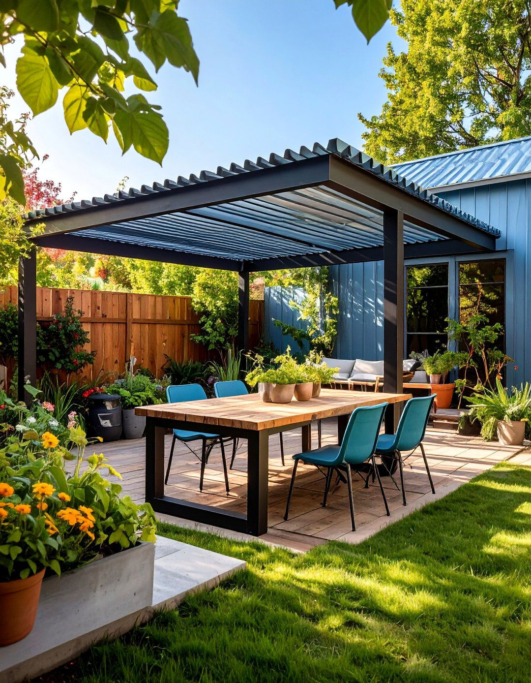 Corrugated Metal Pergola Roof - 25 Pergola Roof Ideas