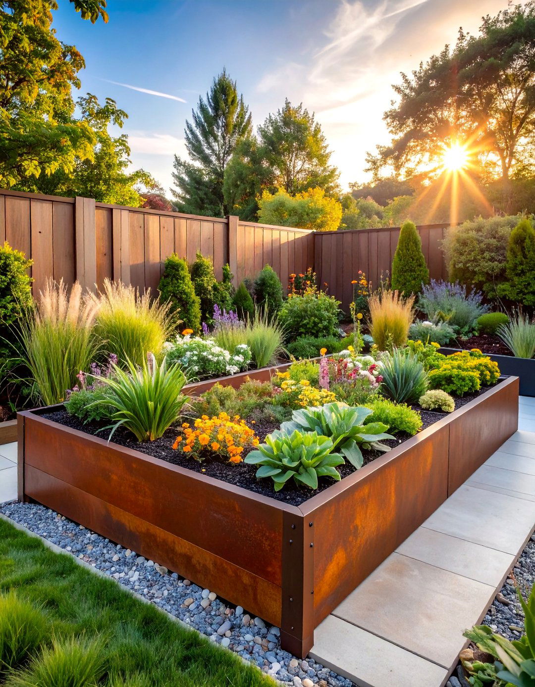 Corten Steel Contemporary Raised Garden Bed - 25 Raised Garden Bed Ideas