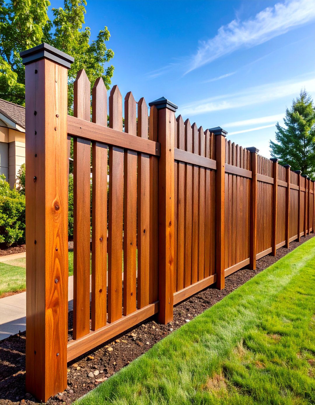 Corten Steel with Cedar Wood Frame - 25 Metal and Wood Fence