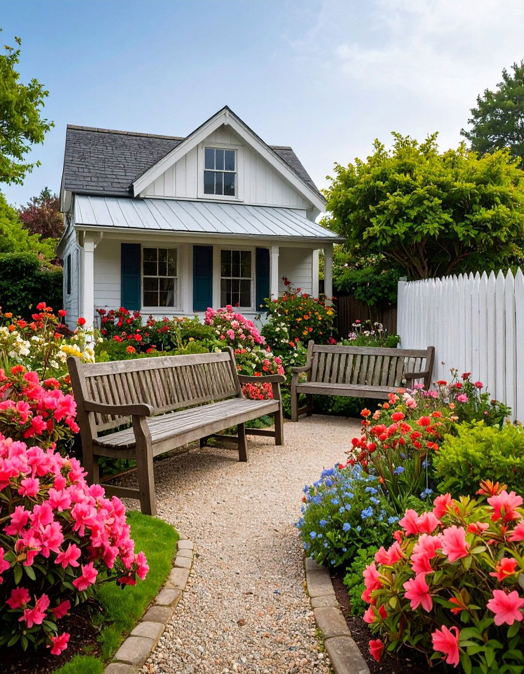 Cottage Azalea Garden with Vintage Elements - 25 Azalea Garden Ideas