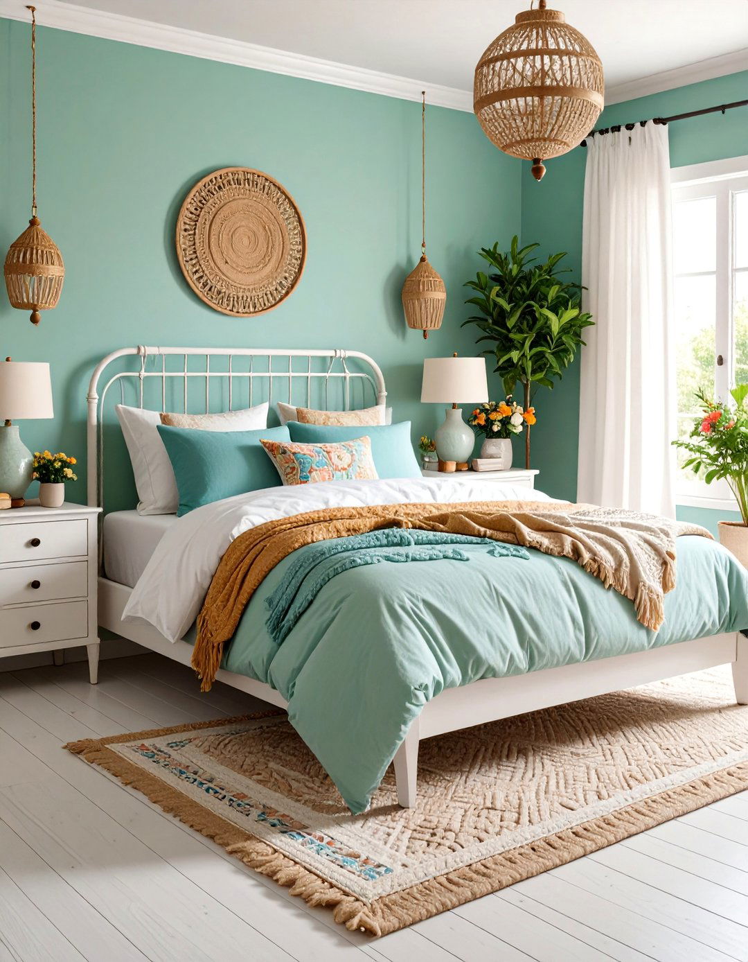 Cottage Core Boho Bedroom with Dried Flowers and Vintage Furniture - 25 Girls Boho Bedroom Ideas