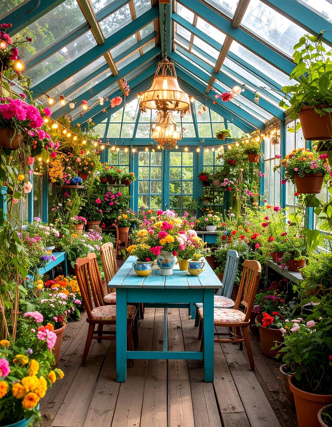 Cottage Core Greenhouse with Whimsical Fairytale Elements - 25 Greenhouse Decor Ideas