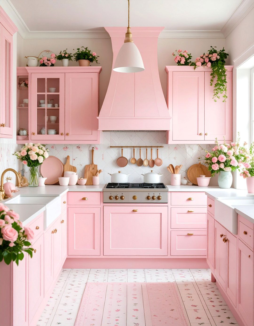 Cottage Core Pink Retro Kitchen - 25 Retro Kitchen Ideas