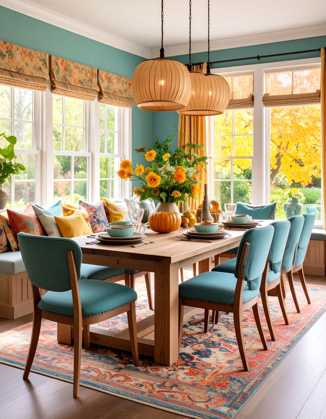 Cottage Dining Room with Built in Banquette Seating - 25 cottage dining room ideas