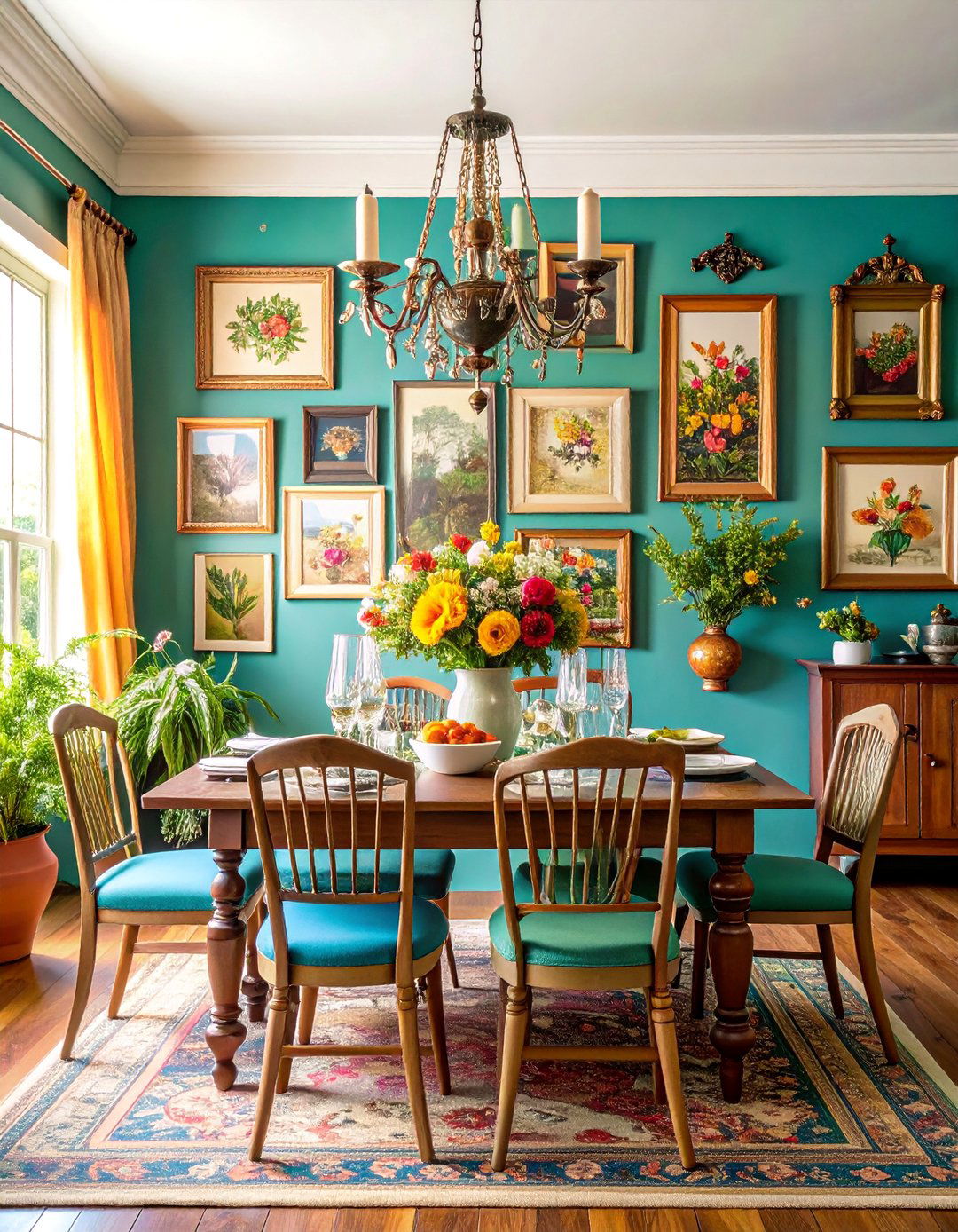 Cottage Dining Room with Gallery Wall Display - 25 cottage dining room ideas