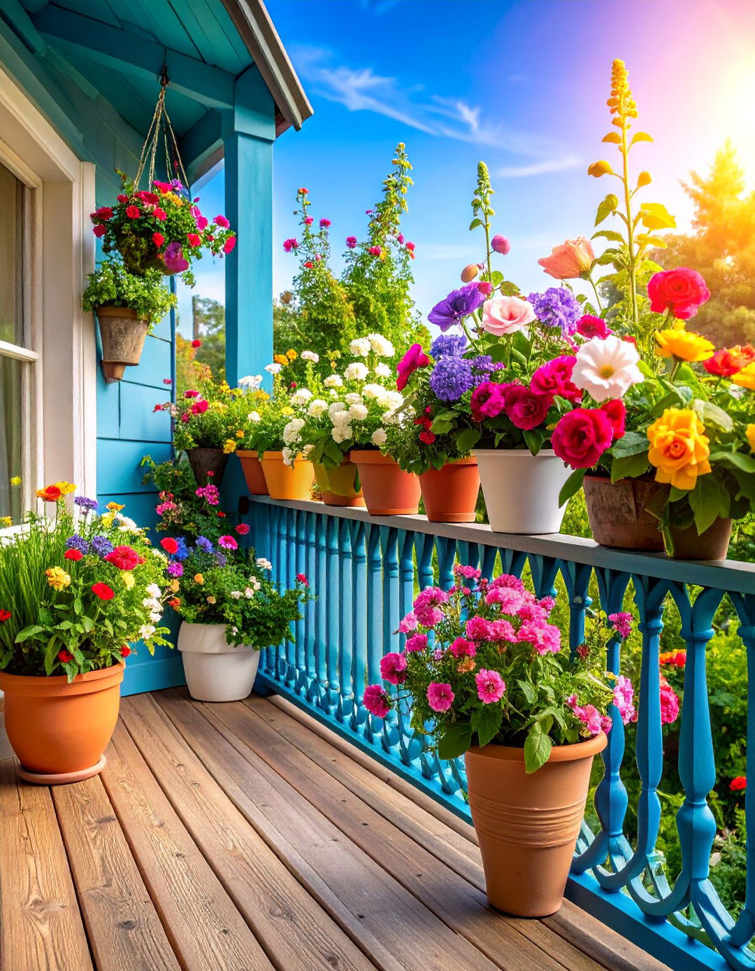 Cottage Garden Balcony Charm - 25 Green Balcony Ideas