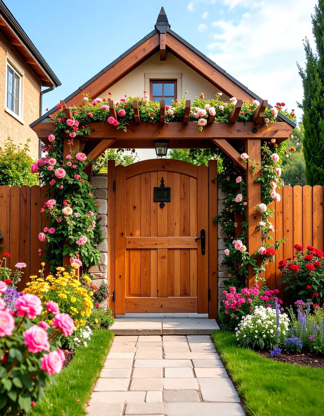 Cottage Garden Entrance with Arbor Gateway - 25 Cottage Garden Ideas