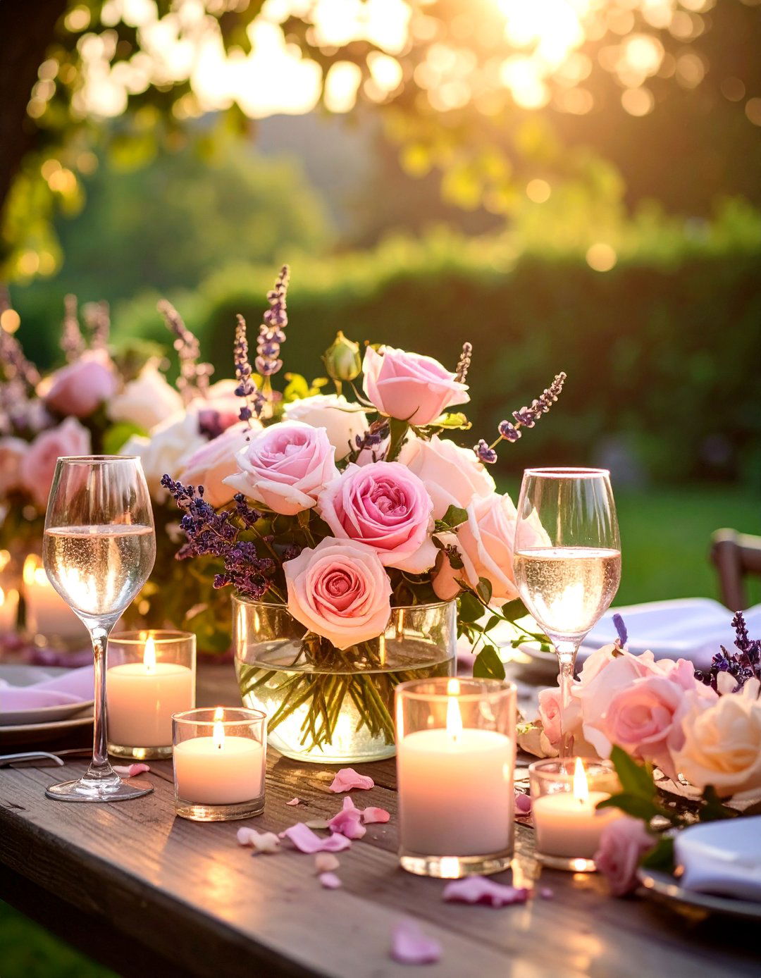 Cottage Garden Floating Centerpiece with English Roses - 25 Floating Wedding Centerpiece Ideas