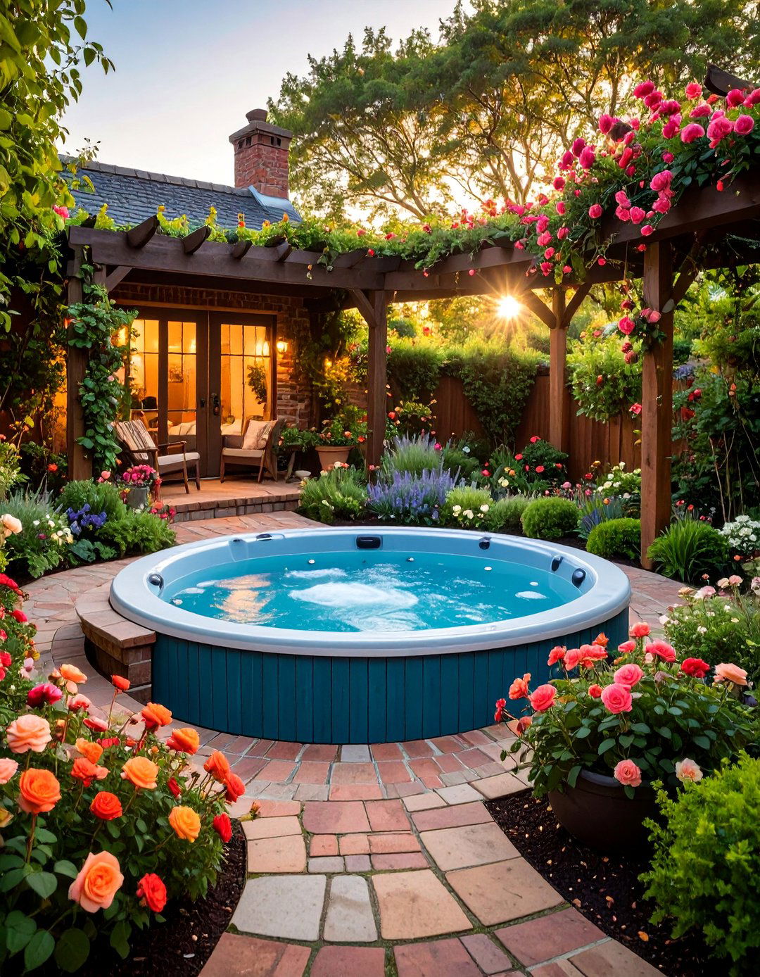Cottage Garden Hot Tub Hideaway - 25 Hot Tub Landscaping Ideas