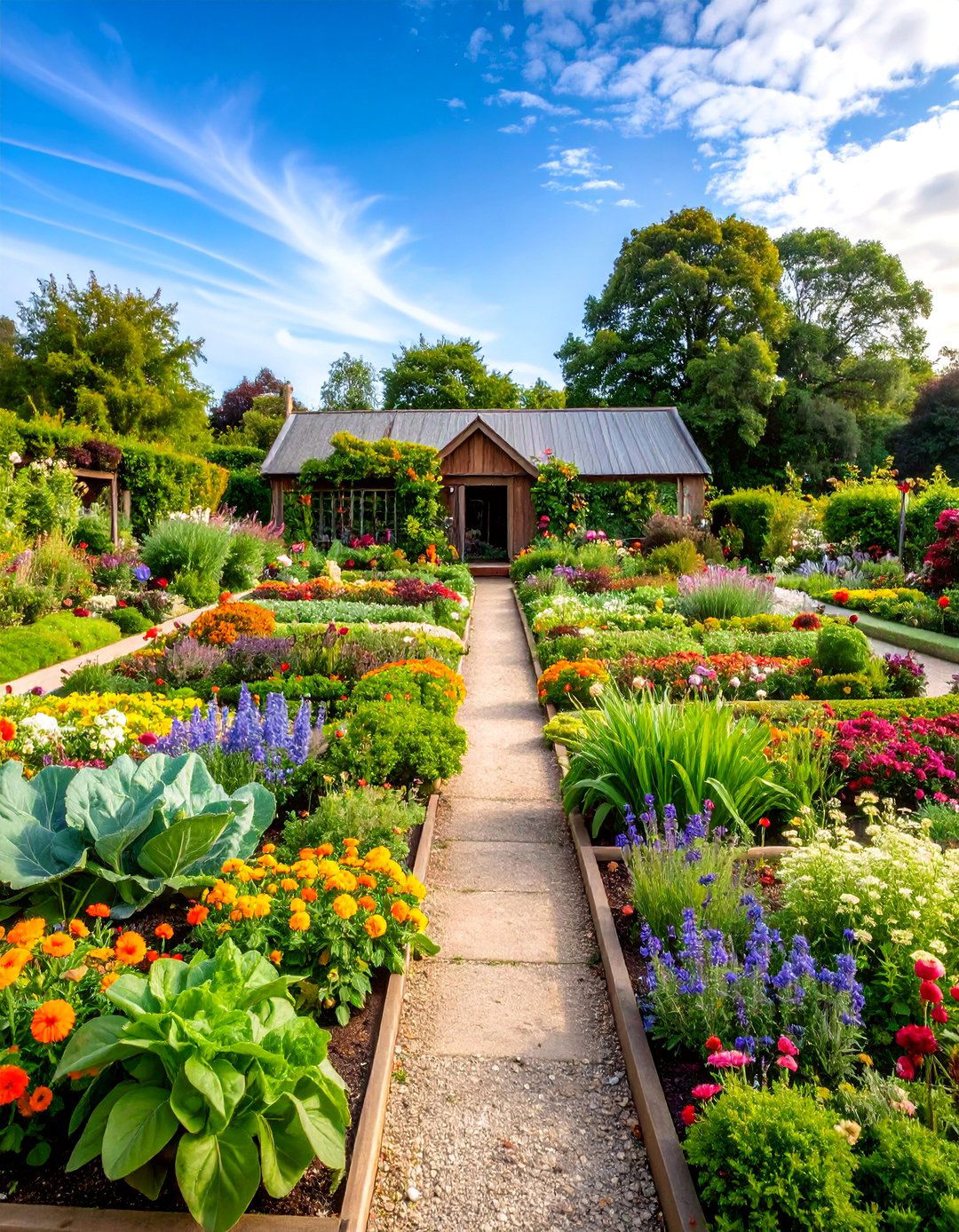 Cottage Garden Potager with Edible Vintage Varieties - 25 Vintage Garden Ideas