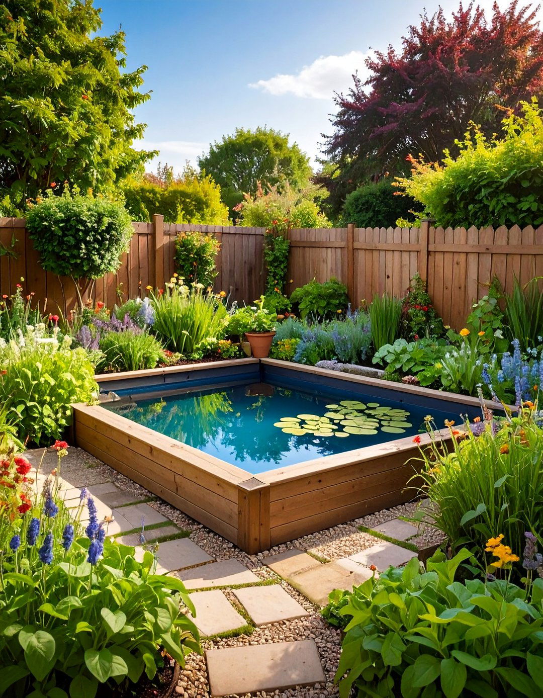 Cottage Garden Raised Herb Pond - 25 Raised Garden Pond Ideas
