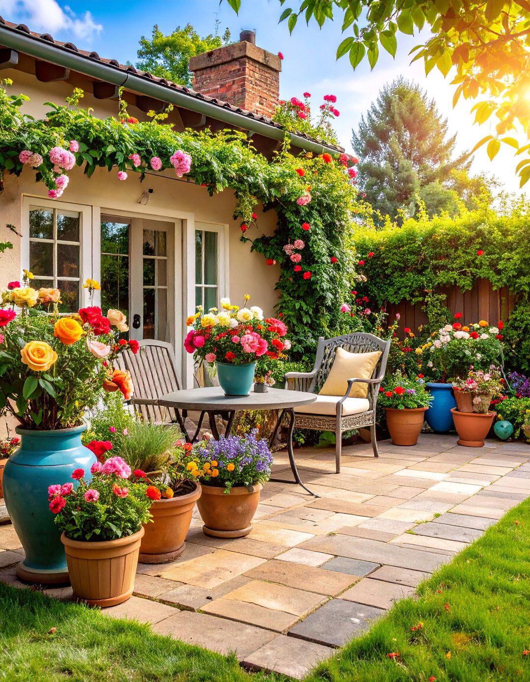 Cottage Garden Style in Containers - 25 Patio Small Garden Ideas