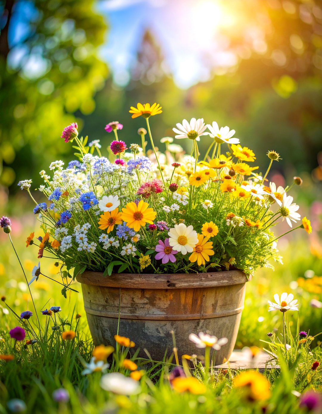 Cottage Garden Wildflower Meadow - 25 Potted Plant Arrangement Ideas