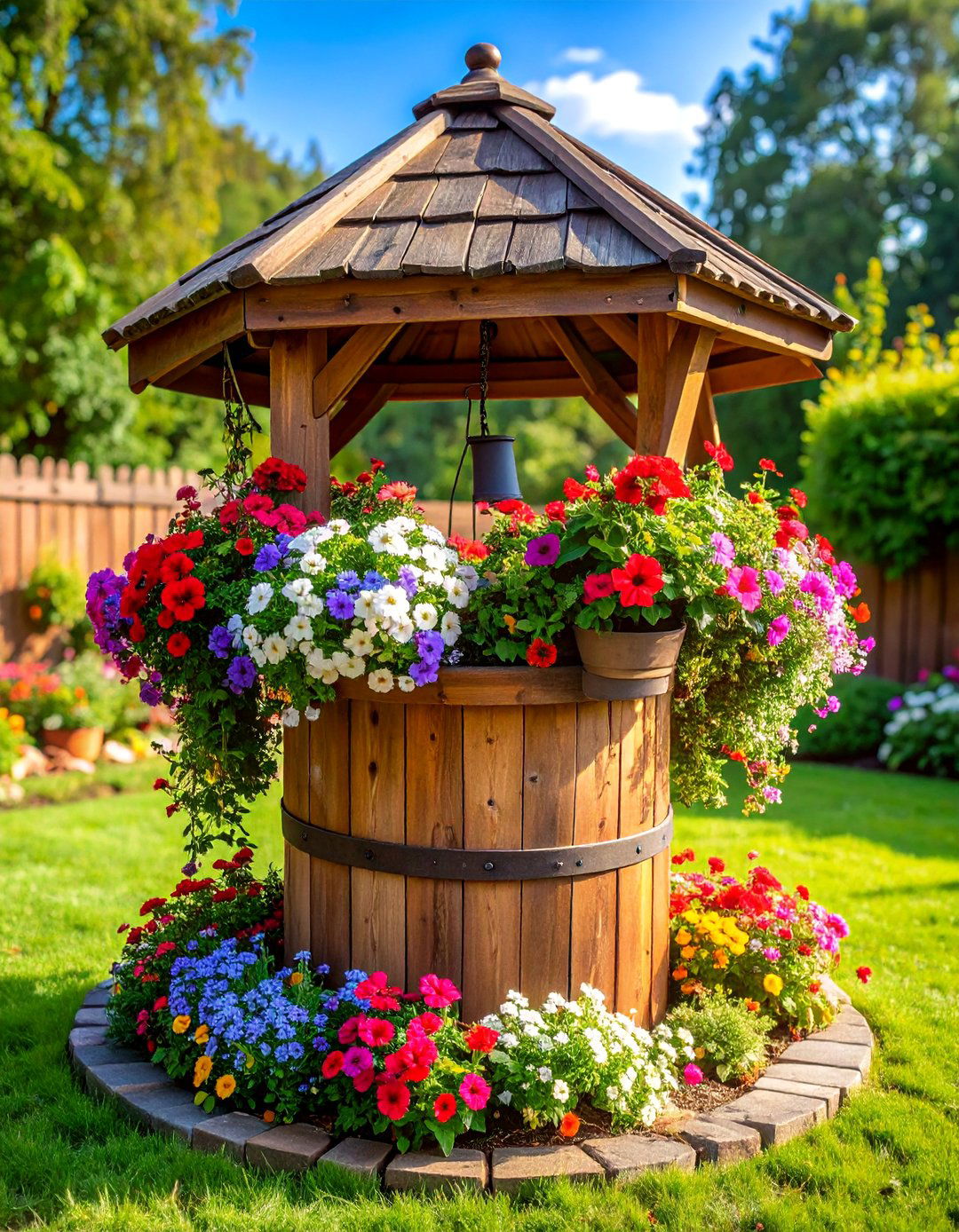 Cottage Garden Wishing Well Planter - 25 Outdoor Wishing Well Garden Ideas