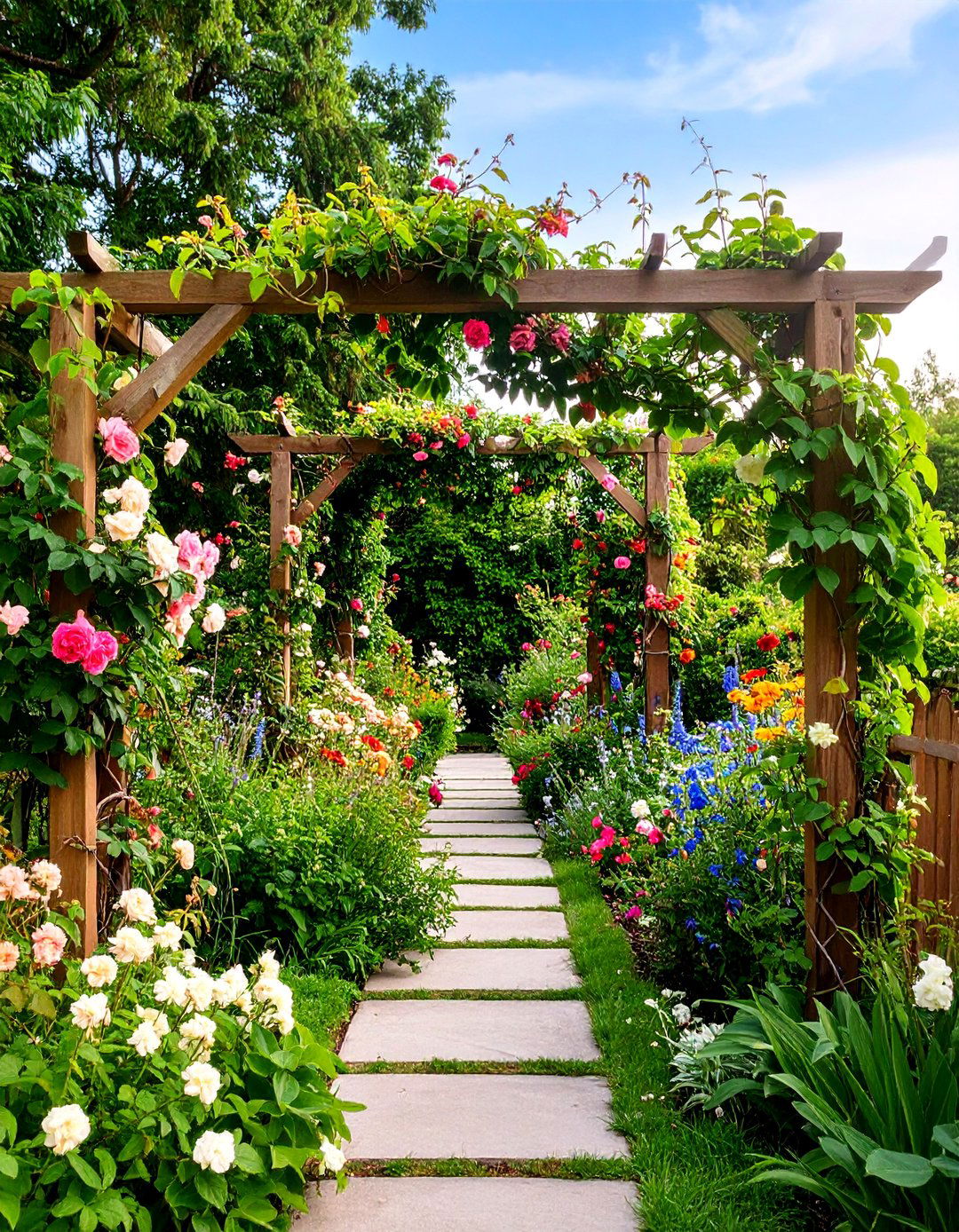 Cottage Garden with Climbing Plant Tapestries - 25 Cottage Garden Ideas