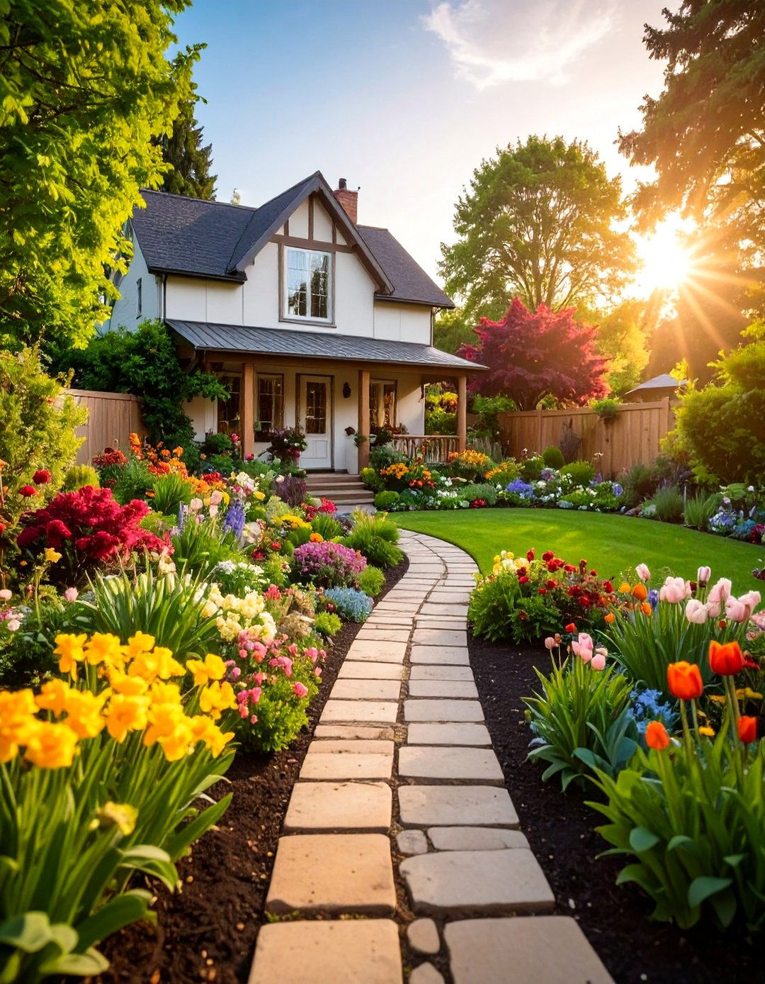 Cottage Garden with Four Season Interest Design - 25 Cottage Garden Ideas