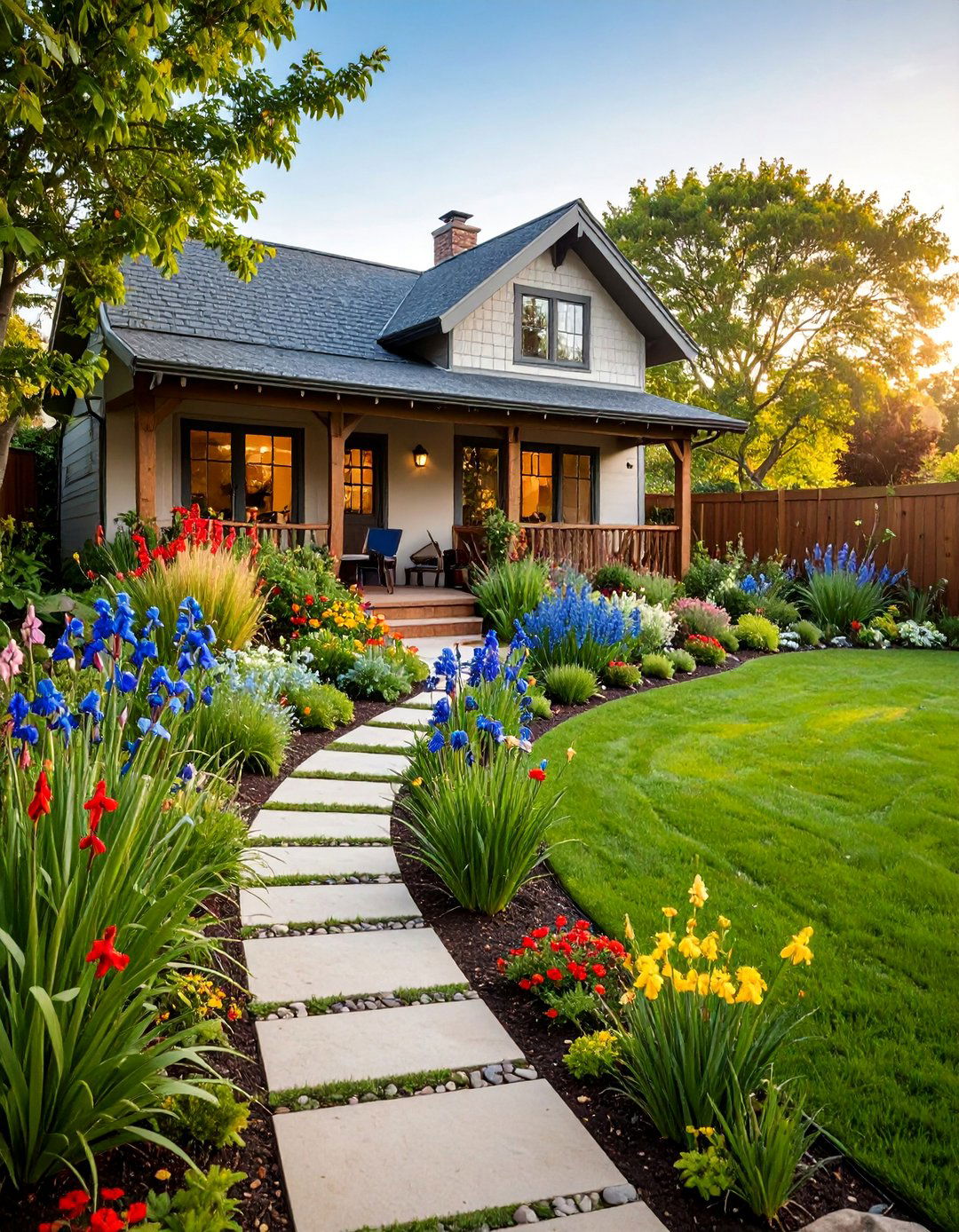 Cottage Garden with Rain Garden and Native Plantings - 25 Cottage Garden Ideas