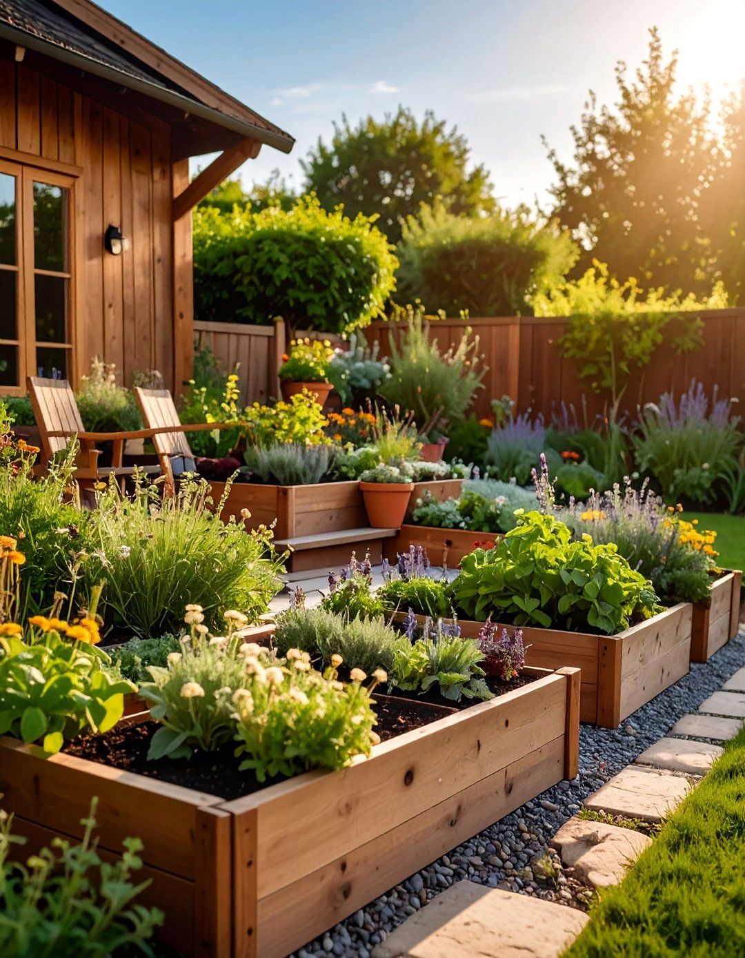Cottage Herb Garden with Culinary and Medicinal Plants - 25 Cottage Garden Ideas
