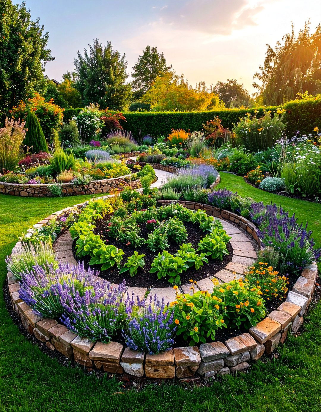 Cottage Herb Spiral Garden - 25 Small Walled Garden Ideas