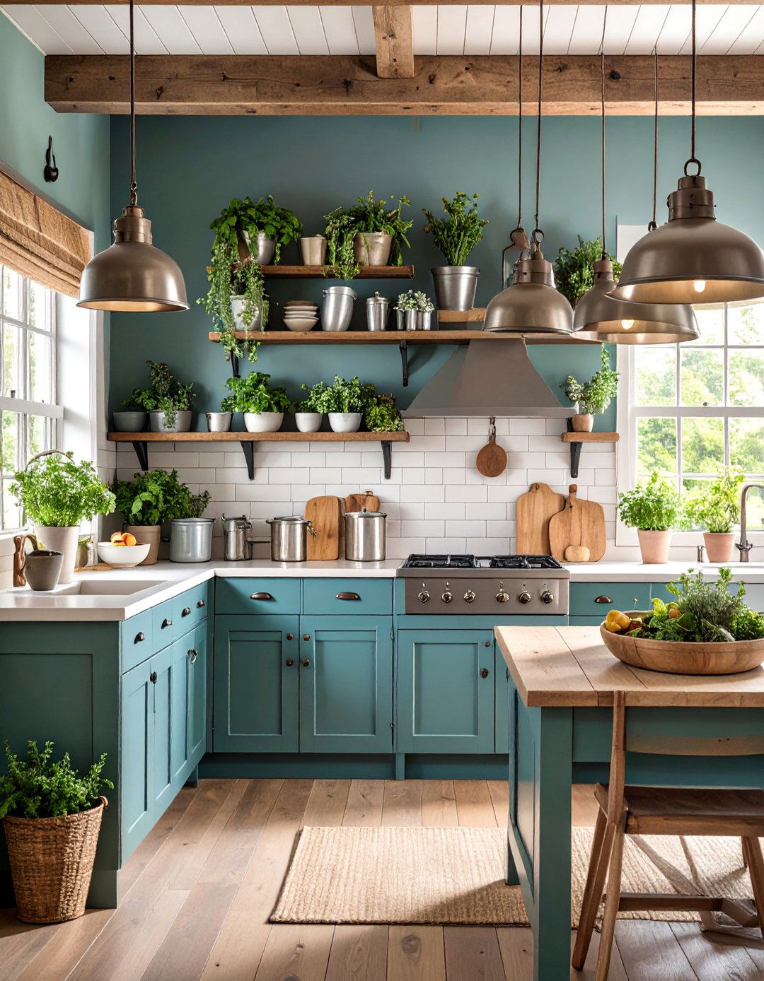 Cottage Kitchen with Galvanized Metal Accents and Industrial Elements - 25 Cottage Kitchen Ideas