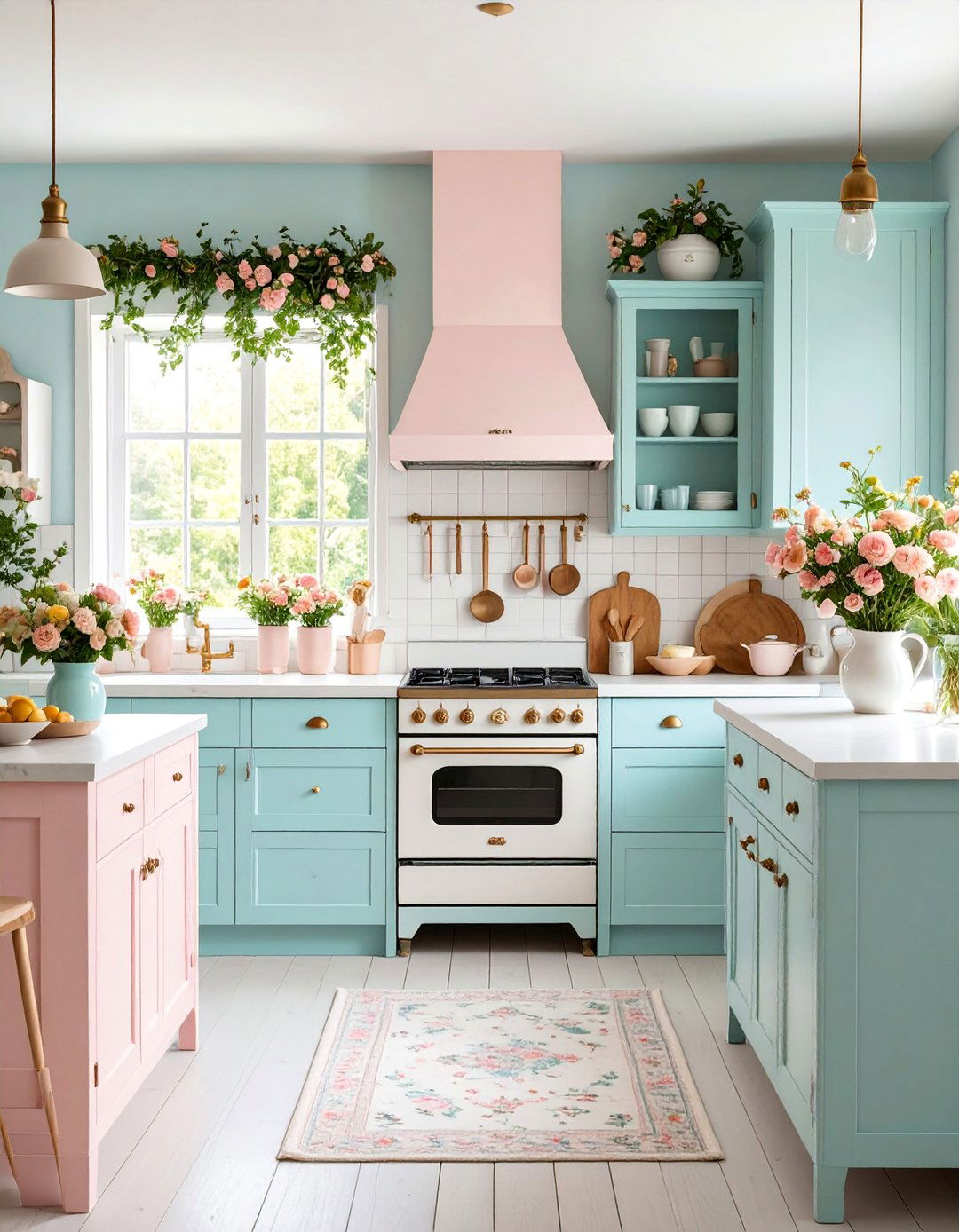 Cottage Kitchen with Pastel Color Scheme and Vintage Details - 25 Cottage Kitchen Ideas