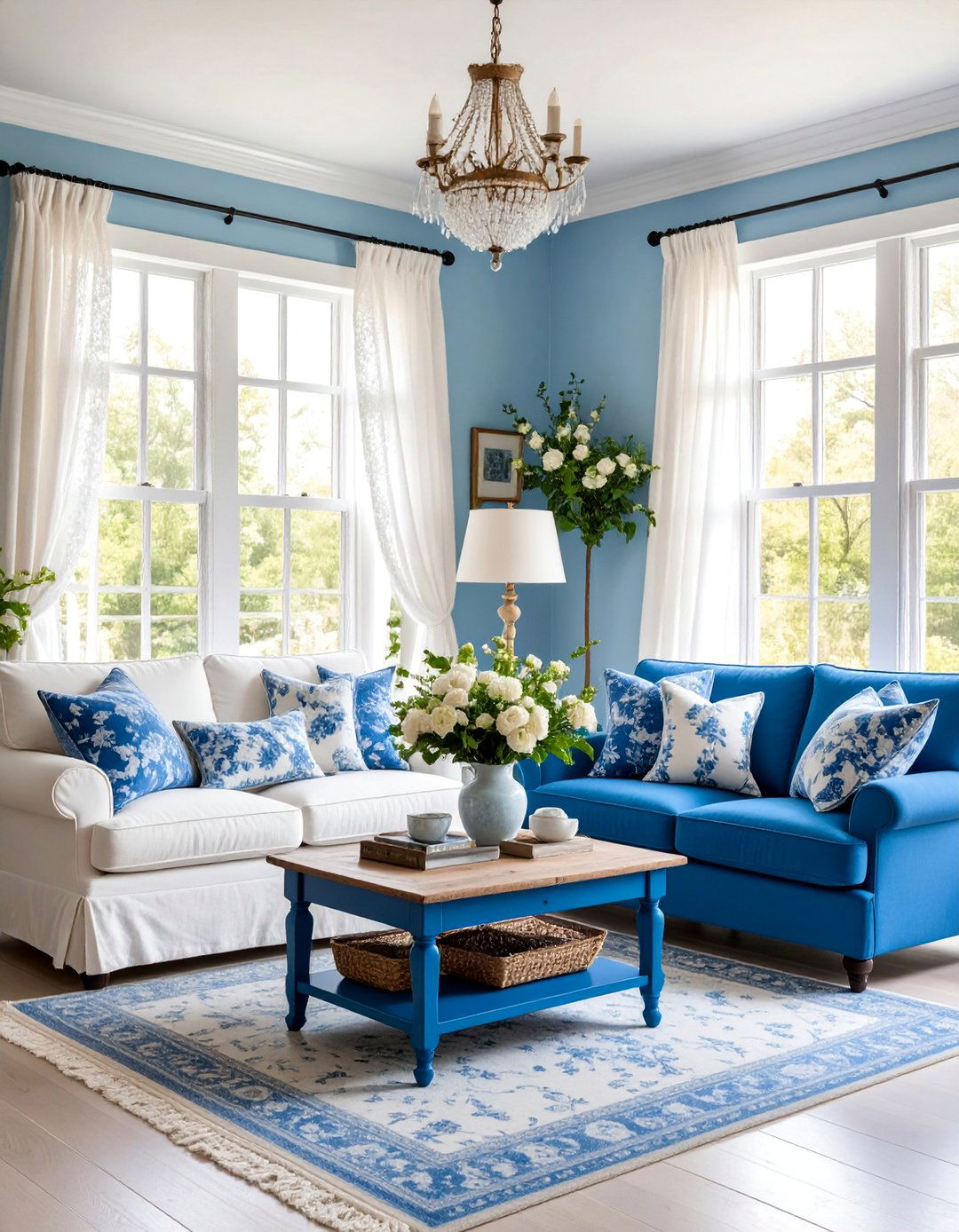 Cottage Style Blue Painted Furniture - 25 Blue and White Decor Ideas