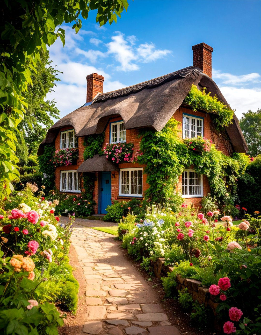 Cottage Style Clay with Climbing Vines - 25 Home Designs Using Natural Clay Siding Colors
