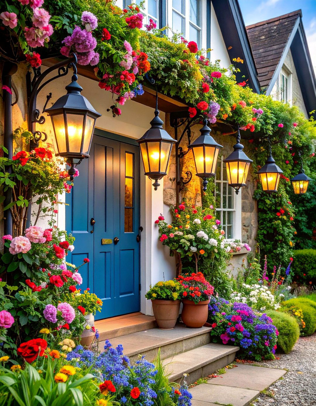 Cottage Style Driveway Illumination Charm - 25 Driveway Lighting Ideas
