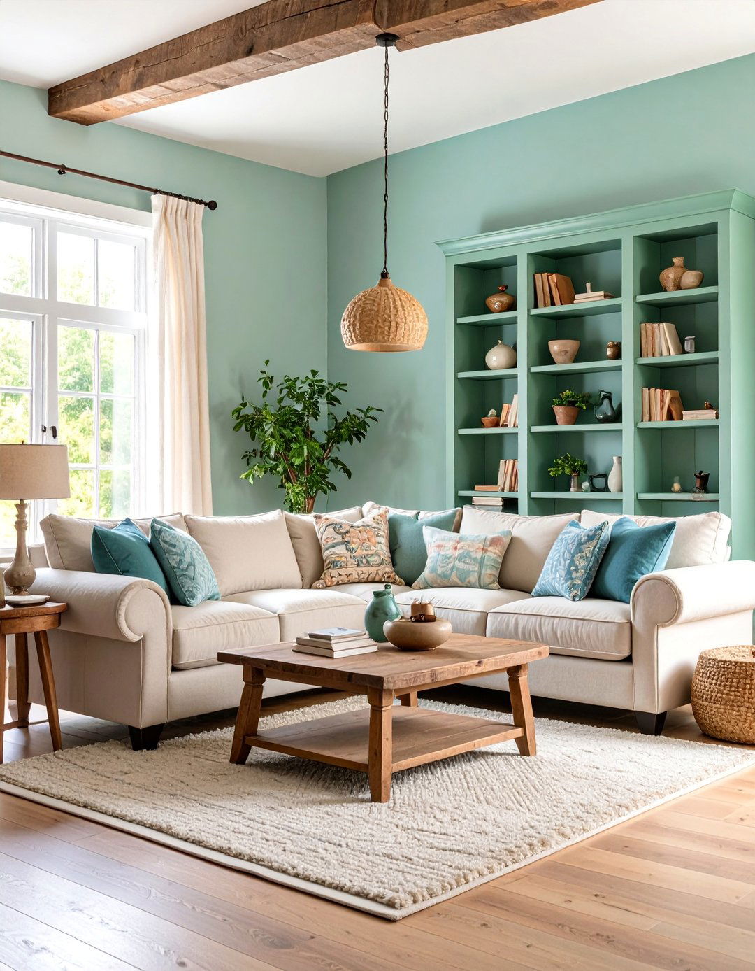 Cottage Style Living Room with Weathered Wood Accents - 25 Shabby-chic Style Living Room Ideas
