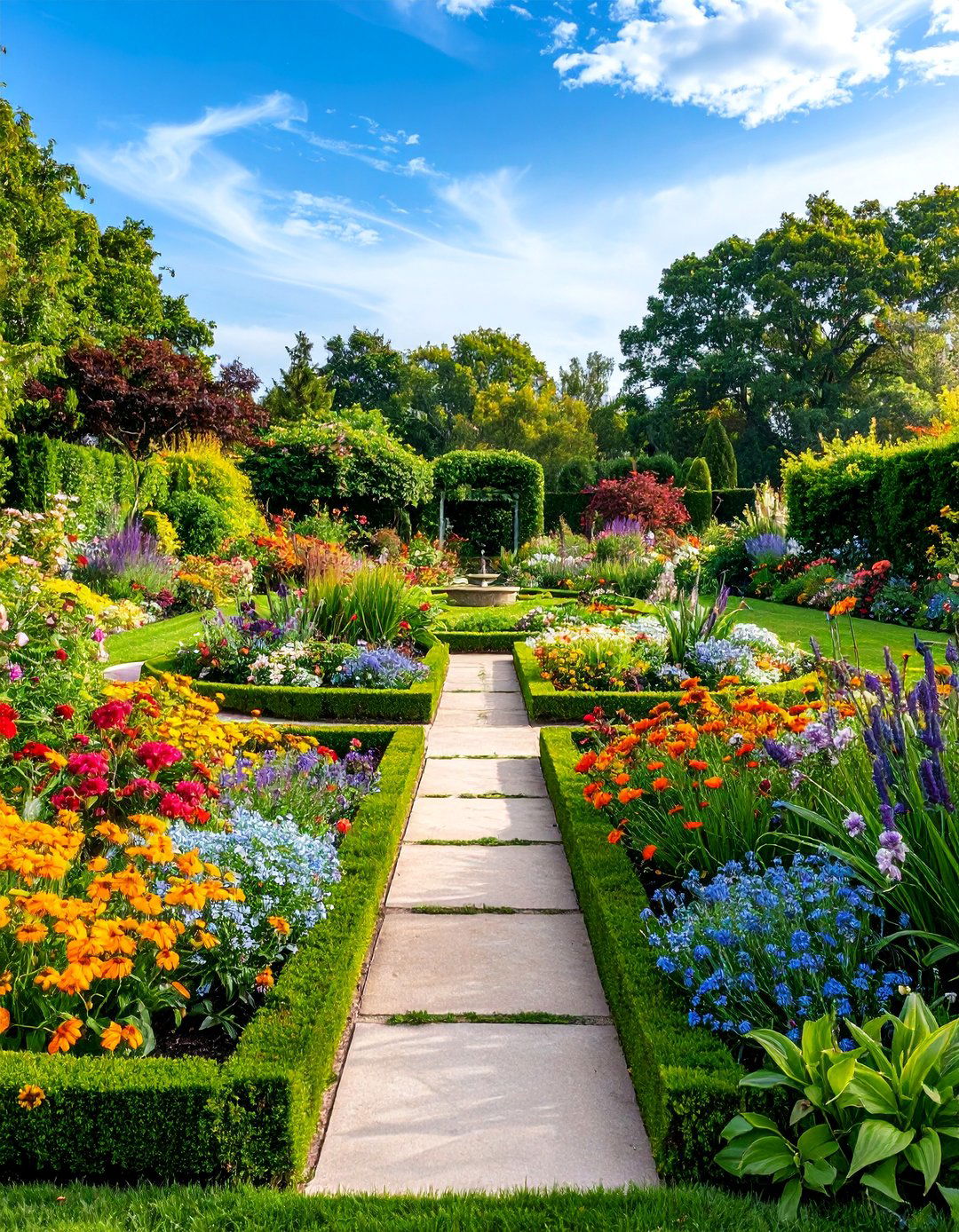Cottage Style Parterre with Informal Plantings - 25 Parterre Garden Ideas
