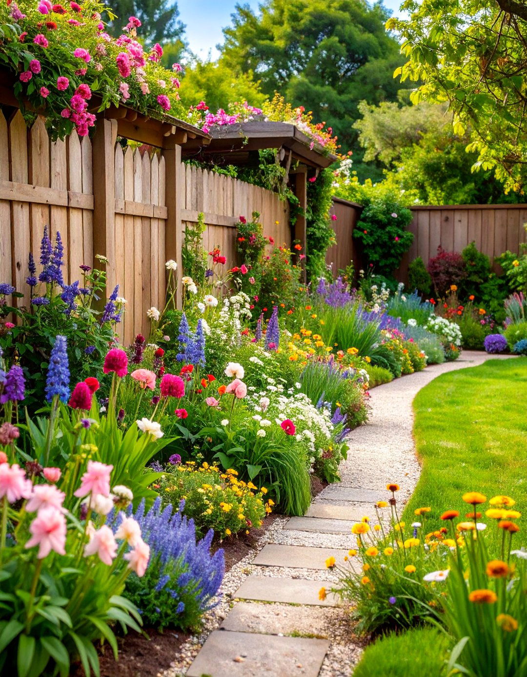 Cottage Style Wildflower Border Garden - 25 Wildflower Garden Ideas
