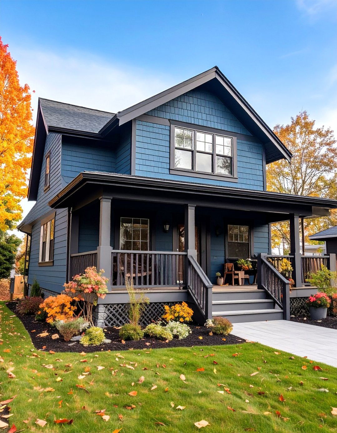 Cottage Style with Black Board and Batten Accents - 25 Dark Olive Green House With Black Trim