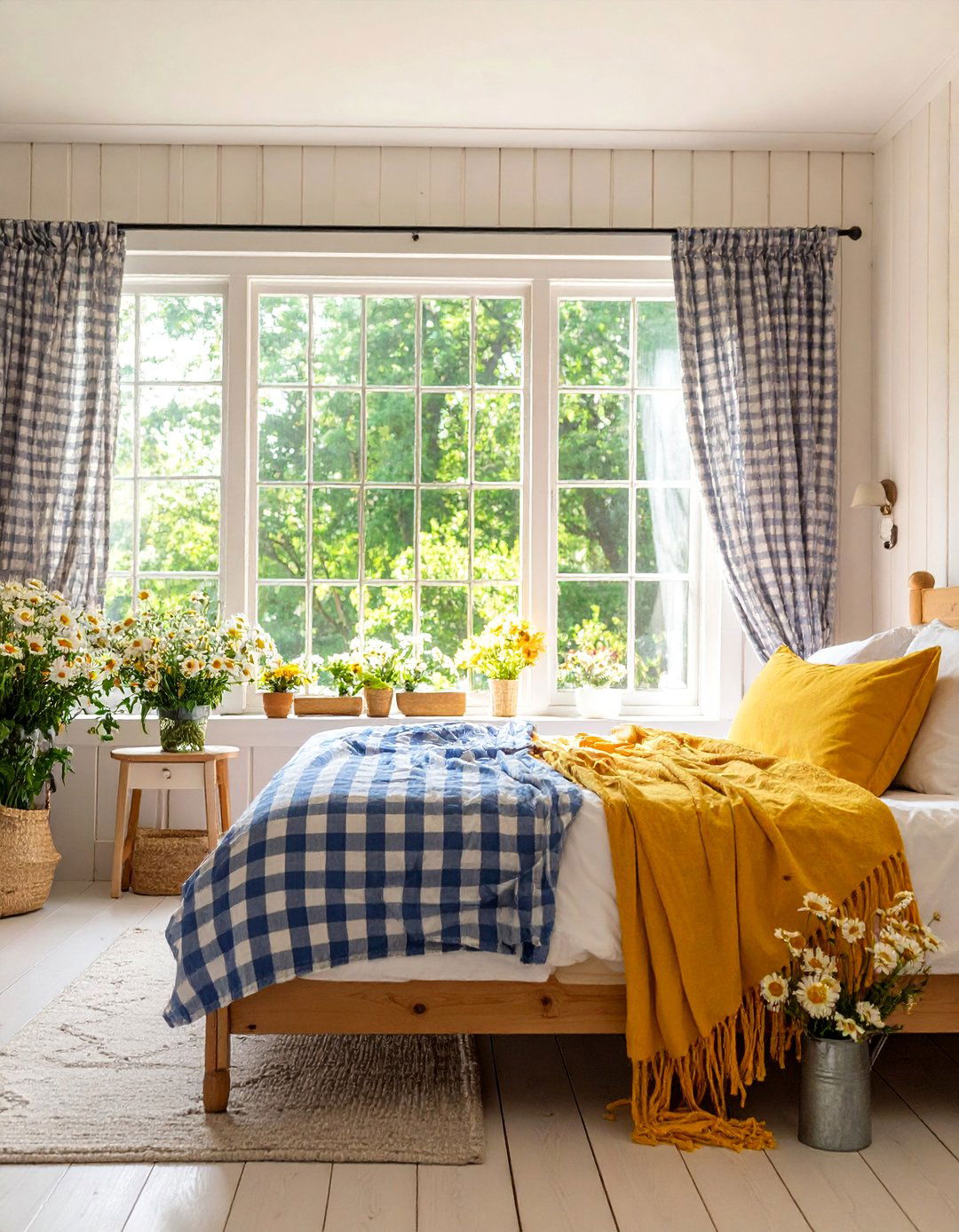 Cottagecore Bedroom With Gingham Curtains - 25 Cottagecore Bedroom Ideas