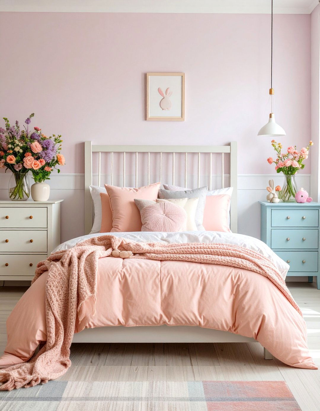 Cottagecore Bedroom with Pastel Plaids - 25 Cottagecore Bedroom Ideas