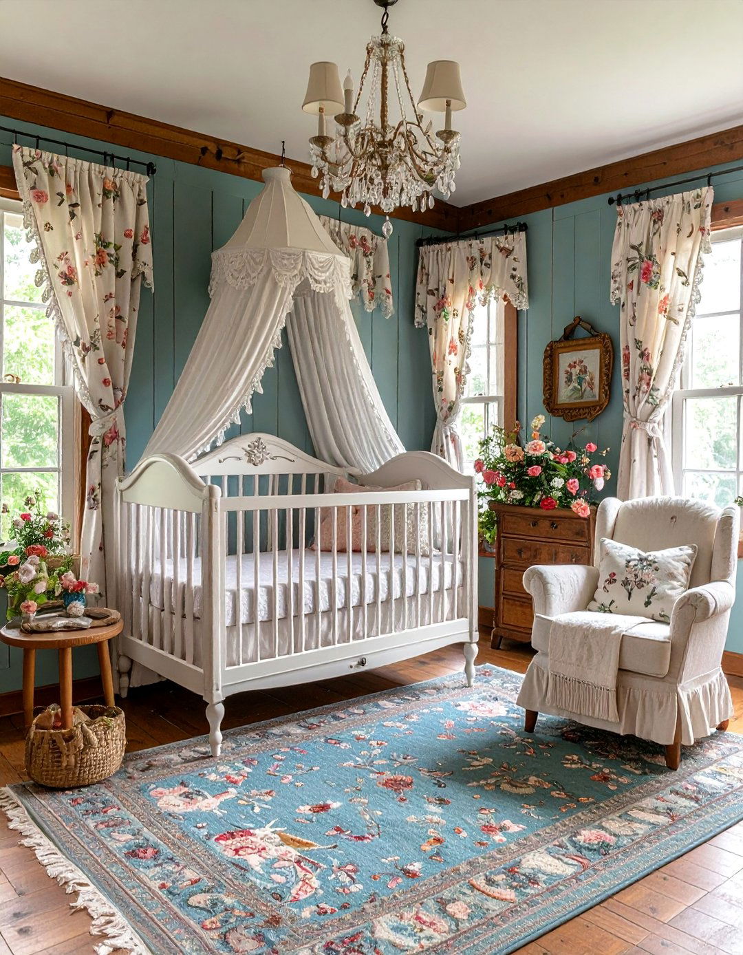 Cottagecore Vintage Room with Lace Details - 25 Baby Room Ideas