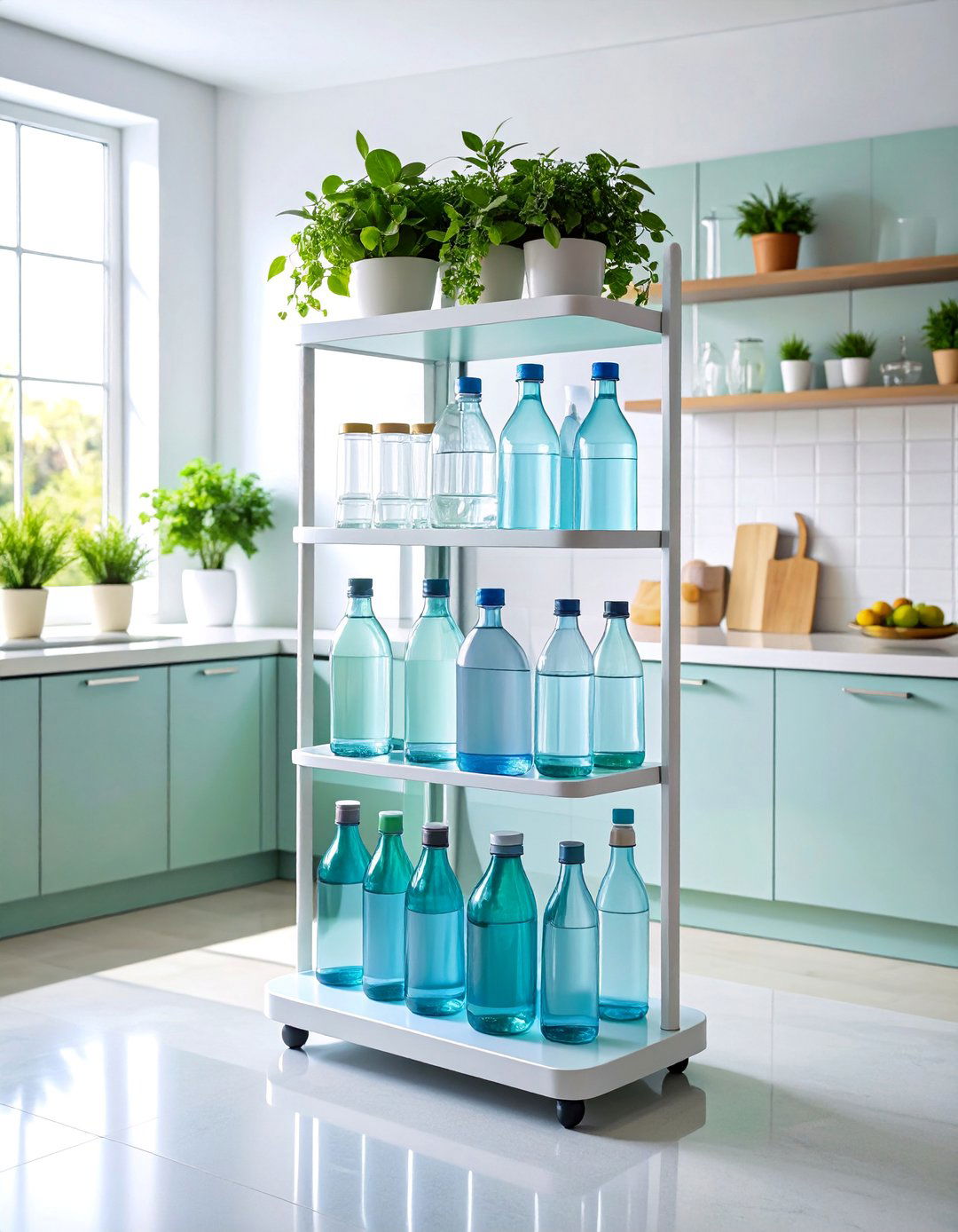 Countertop Display Station - 25 Water Bottle Storage Ideas