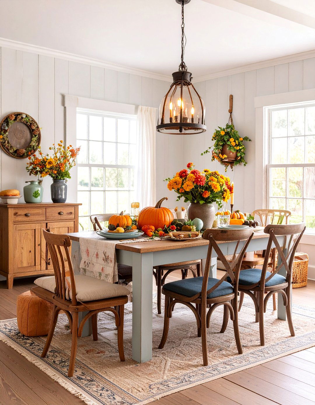 Country Eclectic Dining Room with Homey Comfort - 25 Eclectic Dining Room Ideas