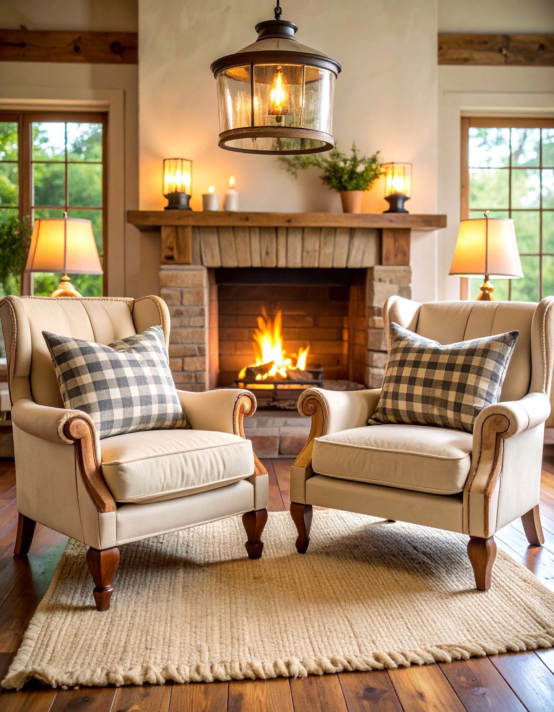 Country Farmhouse Chairs with Distressed Finishes - 25 Chairs in Front of Fireplace Ideas