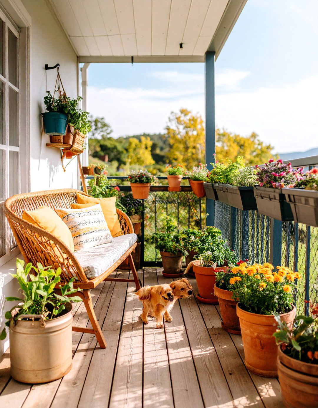 Country Farmhouse Dog Balcony with Vintage Appeal - 25 Dog Balcony Ideas