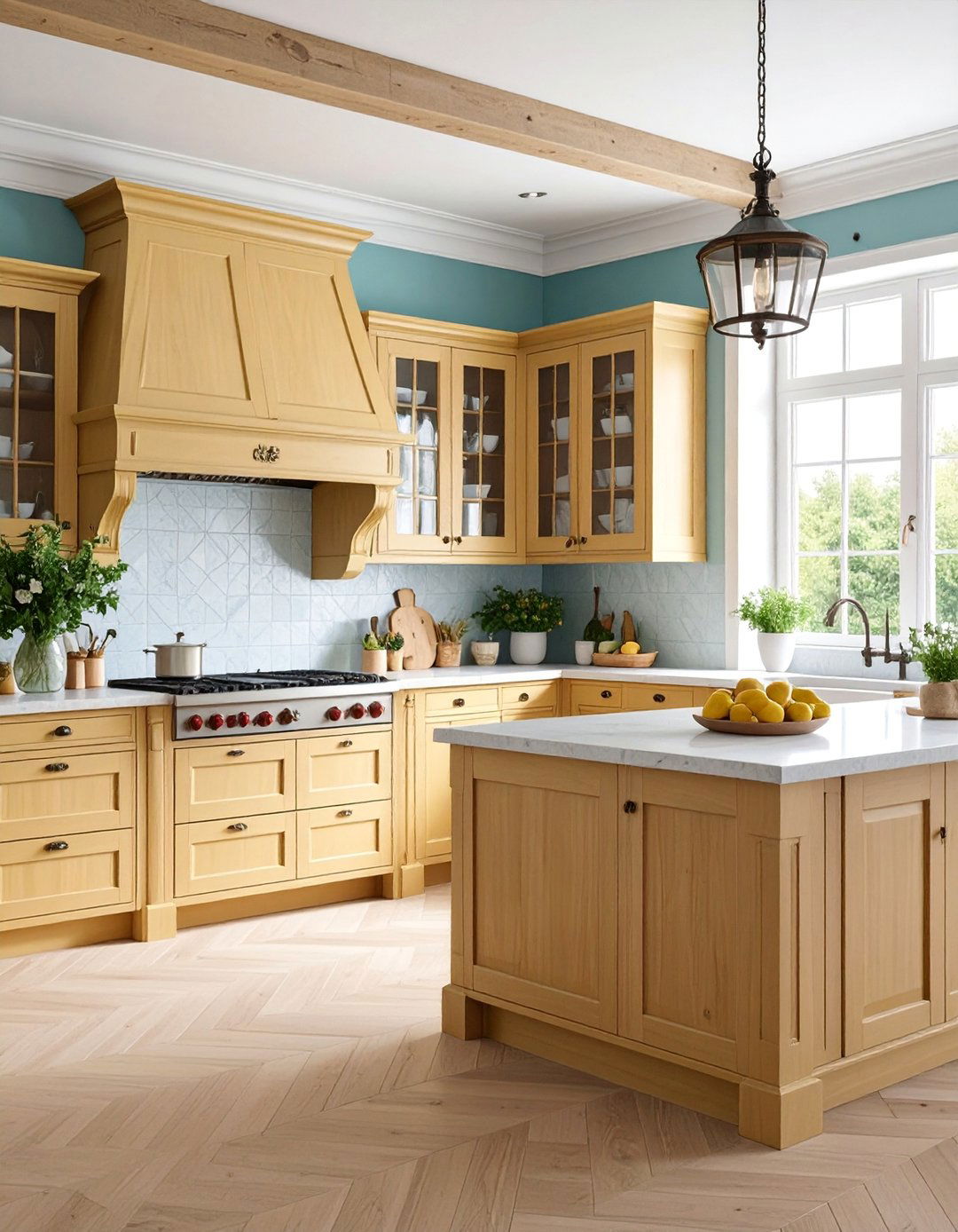 Country French Kitchen with Limed Oak Cabinets - 25 Kitchens With Light Wood Cabinets